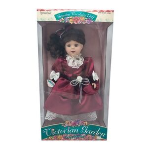 1998 Brass Key Victorian Garden Collection Beth Brunette Red Dress 16" Doll